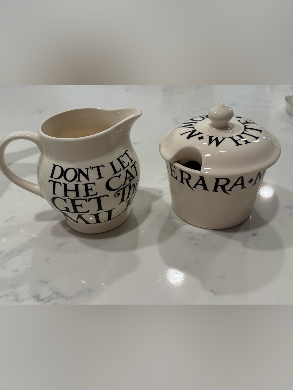 Emma Bridgewater Black Toast & Marmalade Cream & Sugar Set creamer UK England